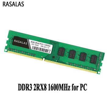 Rasalas 8GB 2Rx8 PC3-12800U DDR3 1600Mhz 1,5 V DDR3L 1.35 V 240Pin 8 GB, NIE-Ecc DIMM Desktop PC pamäte RAM Plne kompatibilnú Pamäťovú