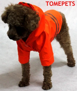 TOMEPETS pet pršiplášť pre malé psy roztomilý pevné tri fluorescenčné farby s reflextive prúžok psík rainwear