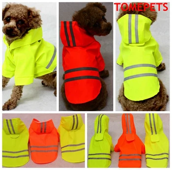 TOMEPETS pet pršiplášť pre malé psy roztomilý pevné tri fluorescenčné farby s reflextive prúžok psík rainwear