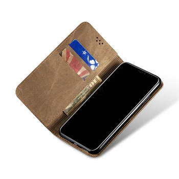 Pre Xiao Redmi Poznámka 8 Pro Peňaženky Prípade Magnetické Knihy Flip Cover Pre Redmi 9 9A 9C Denim Kožené Phone Bag Stojan Držiteľa Karty