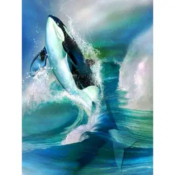 5D Diamond Maľovania Pre Dospelých Auta Mozaiky Plné Námestie Vŕtať Zvierat Veľryba Diamond Výšivky Morského Života Dekorácie Umenia Pre Domáce