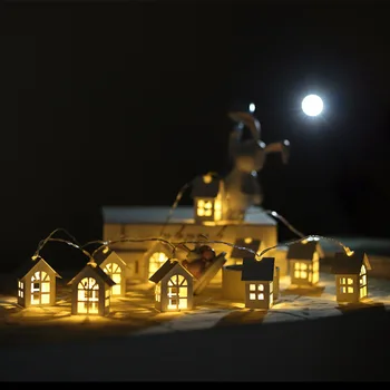 2M LED Reťazec Svetlo Víla Garland Drevo Dom 10LEDs Vianoce, Nový Rok, Dekorácie, Svadobné Party Dovolenku Izba Novinka Lampy
