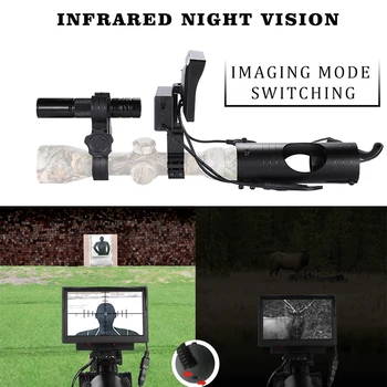 850nm DIY Infračervené Nočné Videnie Deň Noc Spínač 3MP Fotoaparát 4.3 Palcový Displej pre Optika Pohľad Riflescope Taktické Lov