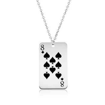 Rýľ, Hrá Karty Prívesok Náhrdelník z Nehrdzavejúcej Ocele Rytie Poker Punk Náhrdelníky Ženy Muži Módne Šperky 10 ks/Veľa