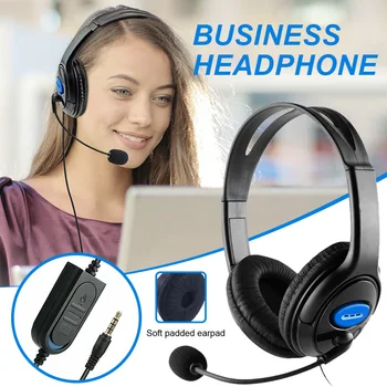 3,5 mm Káblové HD Voice Business Slúchadlá S Mikrofónom Hands-Free Hovoru Nabíjateľná Office Headset Pre PC/Notebooku/Mobil