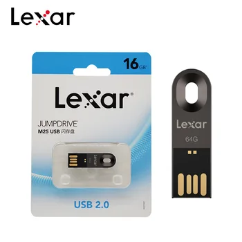Pôvodné Lexar kl ' úč M25 64 GB 32 GB, 16 GB USB 2.0, Memory Stick Vysoký Výkon Jumpdrive Kovové Flash U Diskov S ozdobná šnúrka na uniforme