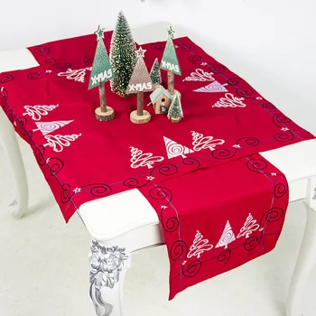 1 Kus Vianočný Stromček, Hviezda Výšivky Obrus Vianočný Svadobné Jedálenský Stôl Dekor