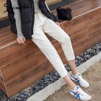 Syiwidii Bavlna biele džínsy žena vysoký pás chudá džínsy žena plus veľkosť mama džínsy black 2020 jar nové béžová modrá hot predaj