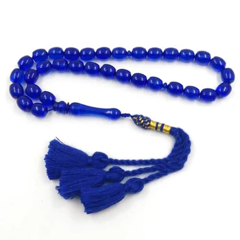 Modrá Živice Tasbih ručné Modrá strapec Misbaha modlitba korálky moslimských Príslušenstvo arabčina ruženec šperky Eid darček Islamskej Náramky