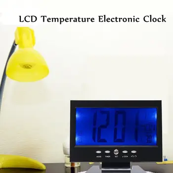 Elektronické LCD Teplota Vlhkosť Meter Monitor Hodiny Digitálny Teplomer Vlhkomer Krytý Domáce Meteo Stanica