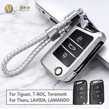 TPU kľúča Vozidla prípade Pre Volkswagen Tiguan T-ROC Teramont Tharu Lavida Lamando Auto kľúč úprava shell ochranné puzdro Dekoratívne