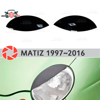 Obočie na Daewoo Matiz 1997~2016 pre svetlomety riasiniek rias plastové výlisky dekorácie výbava auta, tvarovanie plastov