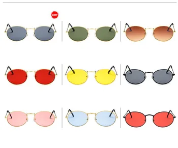 2020 Retro malé oválne vintage dámske slnečné okuliare značky tóny červenej farbe kovu slnečné okuliare pre ženy je módny návrhár lunette