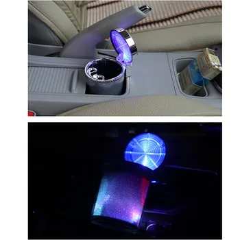 Klimatizácia Zásuvky Auta Popolník Farebné LED Svetlo, ohňovzdorný Popola zásobník Auto Styling Univerzálnej Veľkosti Skladovanie Pohár Kontajner