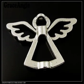 GraceAngie 35pcs Vintage Štýl, Strieborná Farba Zliatiny Anjel Krídla Dištančné Korálky Šperky, Takže Nájsť Náramok DIY Príslušenstvo