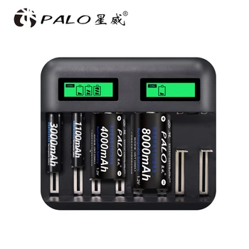 PALO AA, AAA, C, D Kategória Nabíjačka USB Rýchle Nabíjanie Inteligentný LCD Displej+Veľká Kapacita 1.2 V 8000mAh NiMh Nabíjateľné Batérie D