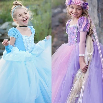 4-10Y Dievčatá Halloween Karnevalové Kostýmy, Šaty pre Cartoon Úlohu Cosplay Princezná Šaty Festival Kostým Deti Deti Oblečenie
