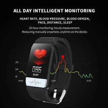 Telesnej teploty meranie náramok teplomer smart kapela EKG+PPG srdcovej frekvencie, krvného tlaku kyslíka športové Fitness tracker T1
