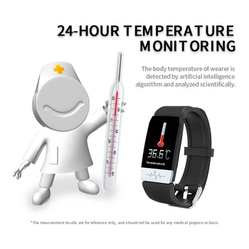 Telesnej teploty meranie náramok teplomer smart kapela EKG+PPG srdcovej frekvencie, krvného tlaku kyslíka športové Fitness tracker T1