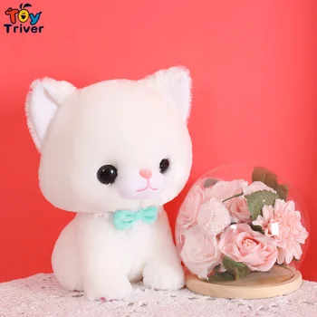 Plyšové Japonsko Fortune Mačka Šťastie, Ružové a biele Mačky Kitty Hračka Plnená Bábiku Baby Detský Dievča, Darček k Narodeninám Domova Triver Kvapka Loď