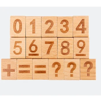 Drevené Tehál, Blokov, Čísla, Písmená Poznanie Matematiky je Skoro Montessori Vzdelávania, Vzdelávacie Hračky pre Deti Deti