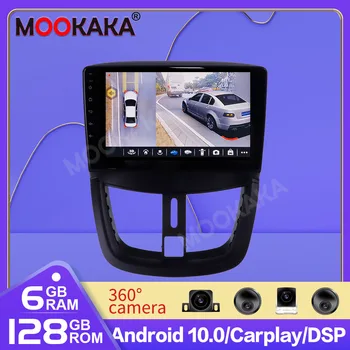 Android10 GPS Navigácie dvd auto hráč 128 gb Pre Peugeot 207 2006 2007 2008 -auto rádio stereo hlava jednotky stavať v carplay