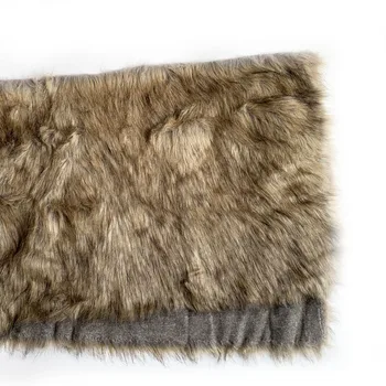 Luxusné umelú kožušinu pohovka, gauč bay okenné dekorácie textílie zimný kabát golier DIY dlhé vlasy, srsť hnedá farba 50cm dĺžka