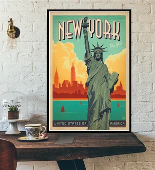 World Travel Mesto Kryt New Yorku A Vietnam Vintage Krajiny Plagáty Vytlačí Na Stenu Umelecké Plátno Na Maľovanie Pre Obývacia Izba Domova