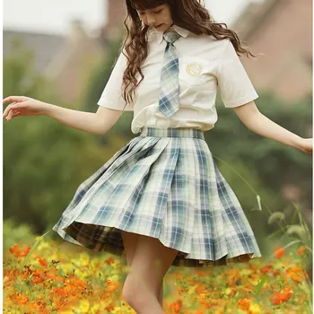 Japonský Štýl Skladaný Krátke Sukne JK Školskú Uniformu Dievča Mini Sukne