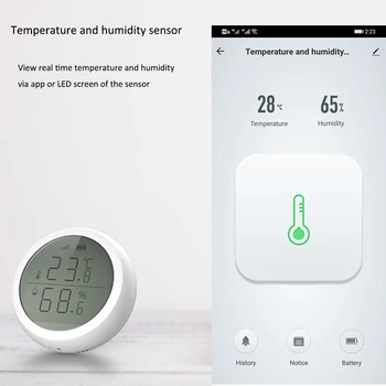 Tuya ZigBee Smart Home Teplota A Vlhkosť, Senzor S LED Displej Pracuje S Google Domov Asistent