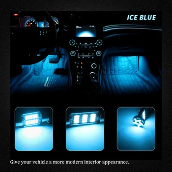 Wolflamp 9Pcs Super Jasné Biele Ice Blue LED Interiér Auta Svetlá Na roky 2010-2012 Mazda 3 Mapu Svetlo Dome na Čítanie špz Žiarovky