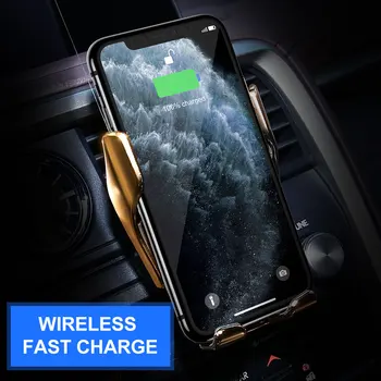 Bezdrôtová Nabíjačka Auto Držiaka Telefónu Smart Infračervený Senzor Automatické Upínanie Pre iPhone 11 Pro Huawei Mount Stojan, Nabíjací Držiak