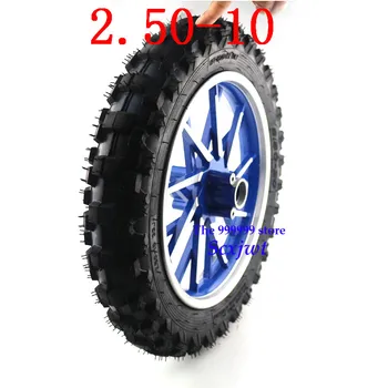 Modrá Scooter Wheels 2.50-10, Predné Koleso s Off-road Pneumatiky+Koliesko Rim+Ložisko pre Skladací Elektrický Skúter
