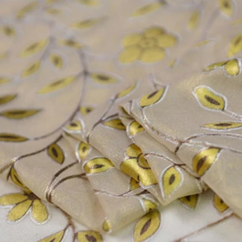 Hodváb zmesi hodvábu vypálenými textílie zlaté kvetinový dizajn potrebné obloženie,SBO058