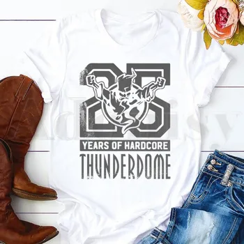 Thunderdome Lámanie Hardcore Gabber Ženy Tričko Harajuku Žena Krátke Sleeve T-shirt Letné Tričko Oblečenie