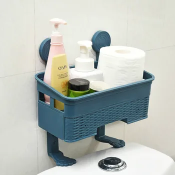 Kúpeľňa Šampón, Sprchový Gél Kozmetika Úložný Kôš S 2 Háčiky 2 Vrstvy Zásuvky Typu Wc Úložný Stojan Organizátor