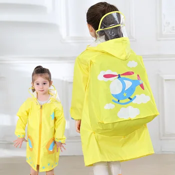 90-145 cm nepremokavý pršiplášť pre deti,dažďom kabát pre deti daždi oblek,študenti základnej školy daždi kabát pončo batoh