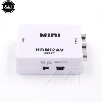 Mini HD Spínač Adaptér HDMI 1080P HDMI 2AV Podpora NTSC, PAL Výstup RCA AV/CVSB L/R-Video