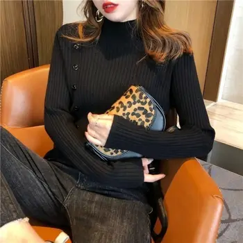 2020 jesenné a zimné nové turtleneck pletené klesnutie sveter ženy voľné vonkajšie nosenie all-zápas ženskej trend