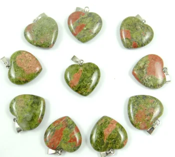 Veľkoobchod Prírodné kamene tigrie oko lapis Turquoises Kremeň Opal srdcom charms prívesky pre šperky, takže náhrdelník 24pcs