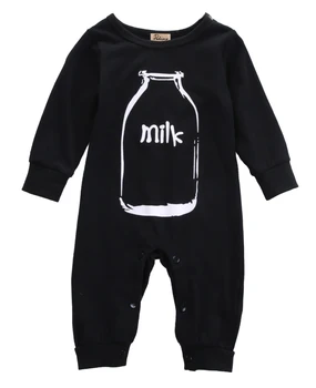 Novorodenca Dieťa, Chlapec, Dievča Oblečenie s Dlhým Rukávom fľašu Mlieka Romper Bavlna Jumpsuit Oblečenie Sleepsuit Oblečenie