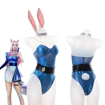 Ahri Cosplay Kostým LOL KDA Ahri Bunny Dievča Sexy Šaty Halloween Party Cosplay Kostýmy Anime Kawaii Kombinézach Žena Nastaviť