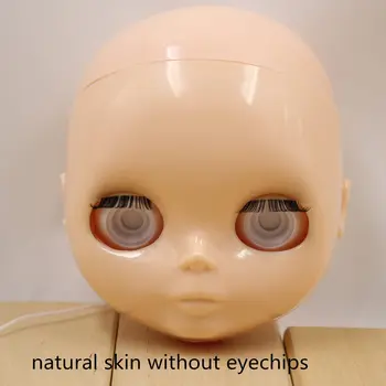 Blyth bábika holou hlavu bez vlasov biele prirodzené opálenie tmavé transparentné pokožky prispôsobiť 1/6 bez eyechips