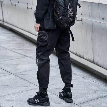 SingleRoad Mens Cargo Nohavice Muži Móda 2021 Black Neforemné Joggers Hip Hop Harajuku Japonský Streetwear Kórejský Nohavice Nohavice Mužov
