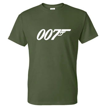 Jar Leto Trendy 007 T-shirt Farbou Vytlačené Muži Ženy Streetwear Módy Tričko James Bond Bavlna Hip Hop tričká Topy