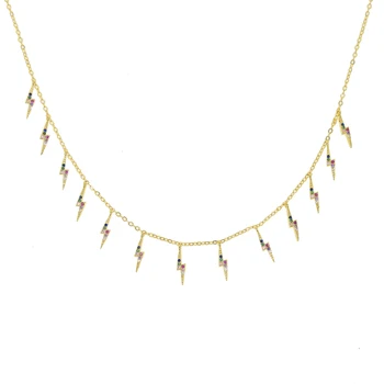 Zlatá farba dúhy osvetlenie skrutky choker kúzlo náhrdelník pre ženy lady party darček trendy nádherný eleganciu golier reťazca