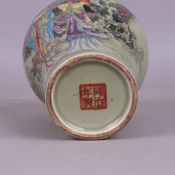 Qing Tongzhi pastel pheonix a historické krásy imitácie starožitného porcelánu Jingdezhen displej zber