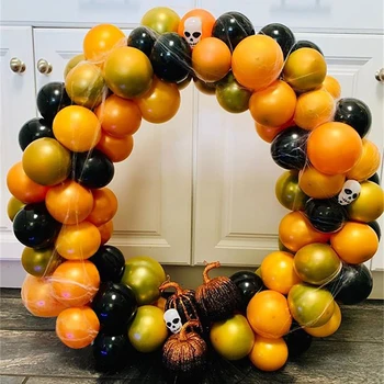 82pcs/set gold Chrome kovové balóny orange čierne latexové balóny garland pre Halloween party dekorácie zavesiť balón garland
