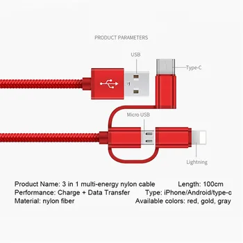 !ACCEZZ Osvetlenie Micro USB Typu C nabíjací Kábel Pre iPhone X 8 7 Plus X XR Káble Nabíjanie USB Pre Samsung Galaxy S8 S9 Káble 1m