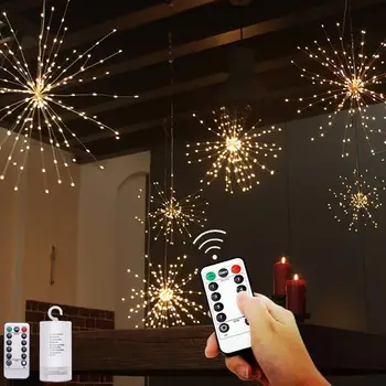 Ohňostroj Lampa Medi LED Svetlá Diaľkové Ovládanie Batérie Poľa Vnútorné a Vonkajšie Vianočné Svadobné Dekorácie Nepremokavé, Ľahké